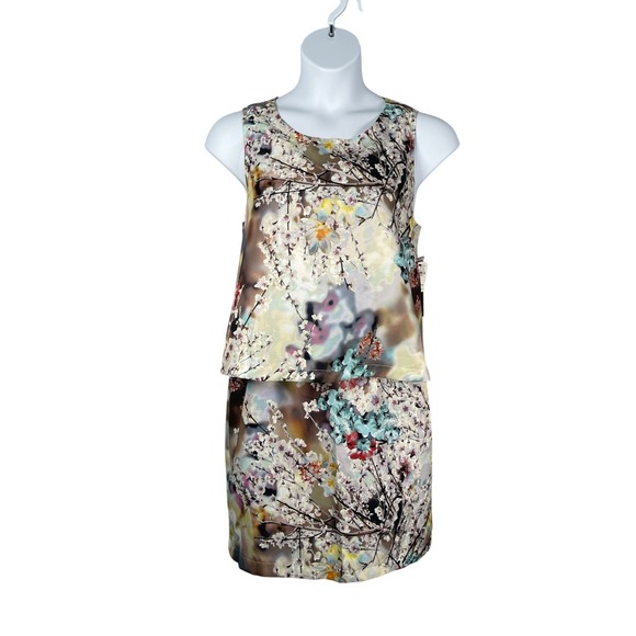 Nicole Miller Dresses & Skirts - Nicole‎ Miller Dress 14 Cherry Blossom Watercolor Floral Art to Wear Open Back